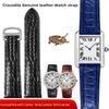 Классический ремешок из натуральной крокодиловой кожи для часов Cartier Tank London Solo Series, кожаный ремешок для часов для мужчин и женщин, 14–25 мм