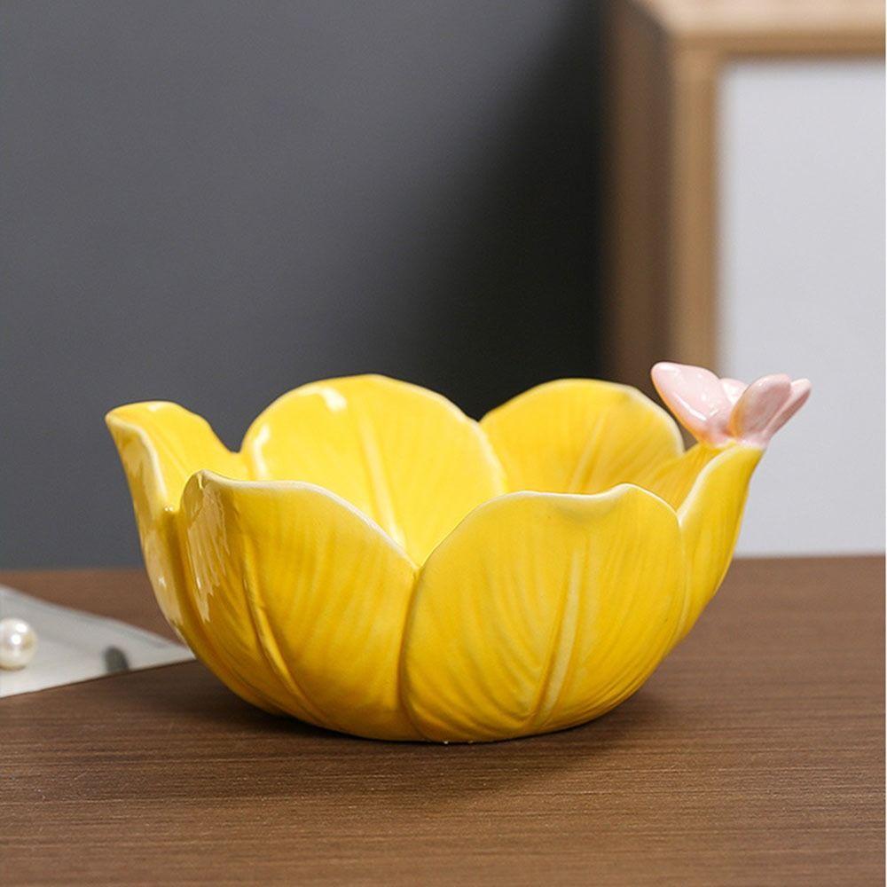 Solid Flower Jewelry Tray Petal Design Trinket Tray Luxury Small Trinket Dish Office Desk
