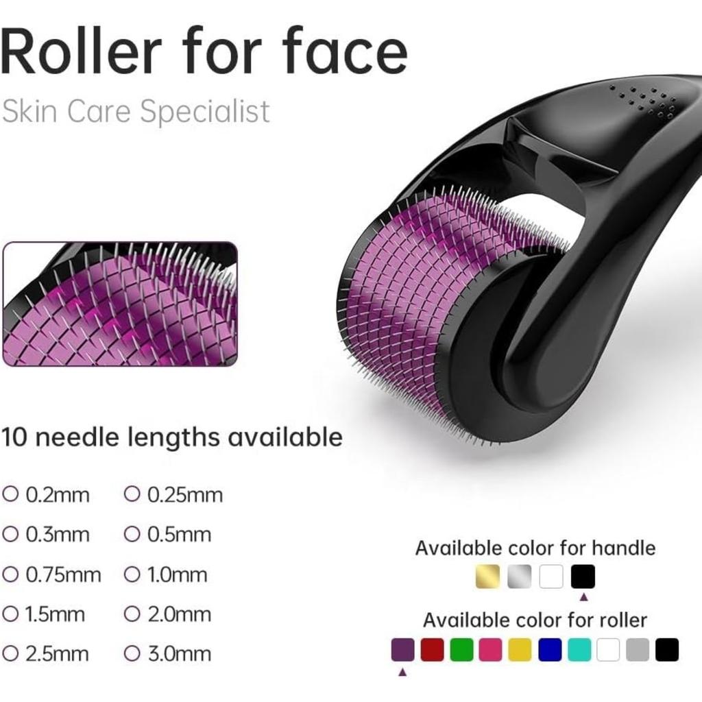Дермароллер для роста волос для мужчин и женщин, 540 титановых микроигольчатых роллеров для роста волос, роллер для бороды для ухода за кожей и роста бороды