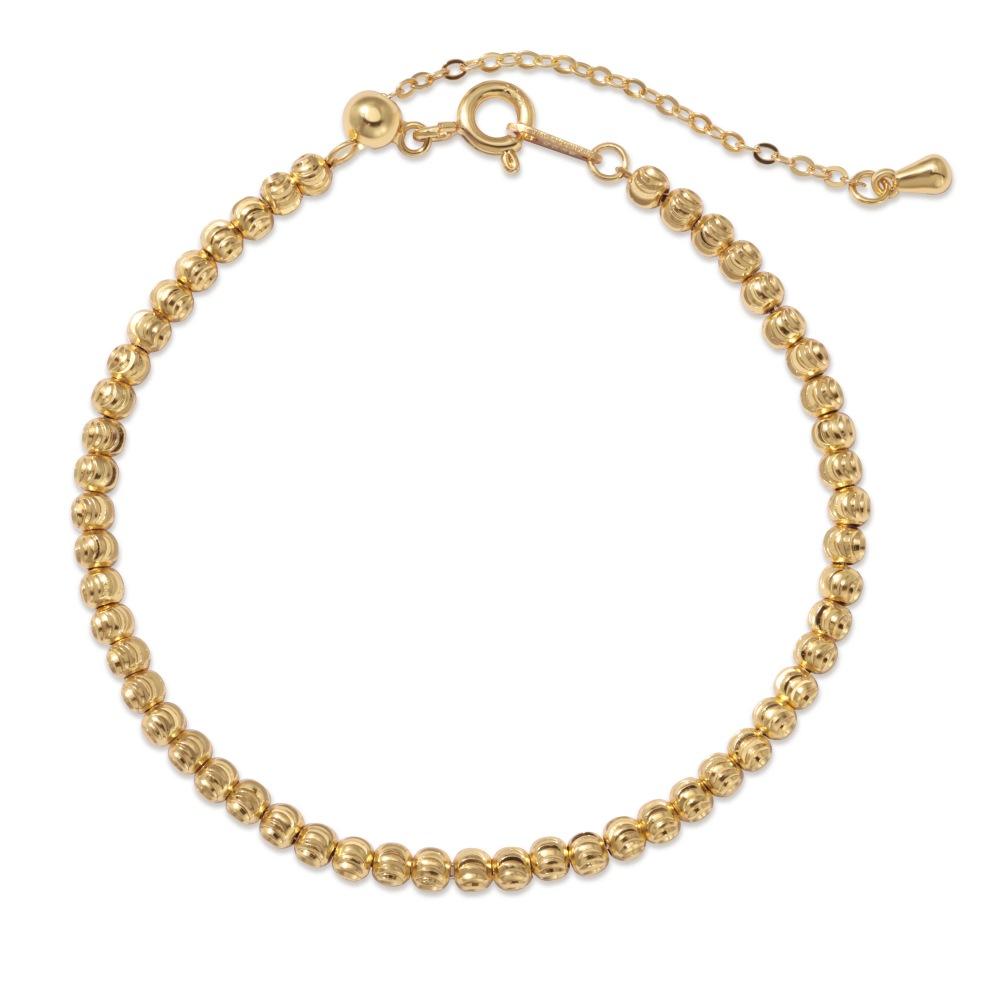 Dylam Exquisite Fine Jewelry 925 Sterling Silver Rhodium 18K Gold Plated Circle Bead Beaded Bracelets for Women