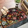 Mandala Floral Welcome Mat] Mandala Floral Half-Moon Welcome Mat Entrance Door Carpet Rug for Living Room Bedroom Home De