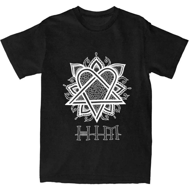 Him Группа Ville Valo Heartagram Любовь Металл Футболка Летняя Уличная Одежда Футболки Трендовая Футболка для Женщин Футболки с Коротким Рукавом