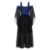 Girls Halloween Medieval Renaissance Gothic Dress Cold Shoulder Butterfly Sleeve Lace Up Witch Dress Cosplay Dress