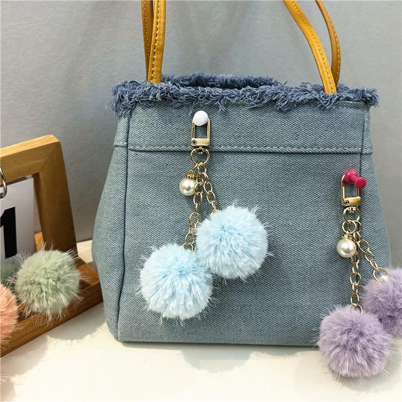 1 шт. Мягкая цепочка, цветной брелок, модная сумка, кулон, креативный брелок в форме шара, плюшевый