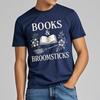 fashion tshirt Street Wear Boys O Neck tshirt Books And Broomsticks With Flowers Comfort Unisex tops Minimalist teeshirt