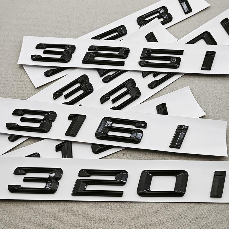 3D ABS Black Car Letters Logo 320i 325i 330i Rear Trunk Badge Emblem Sticker For BMW 3 Series 320i 325i 330i 318i Tail Marking ia2