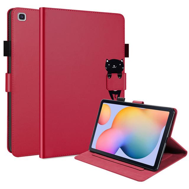 Чехол для планшета Coque Pour Samsung Dock Lite Cute Kawaii Cat Красноокрашенный чехол для планшета Pour Samsung Galaxy Tab Dock Lite Sm-p610 P615 Магнитный чехол