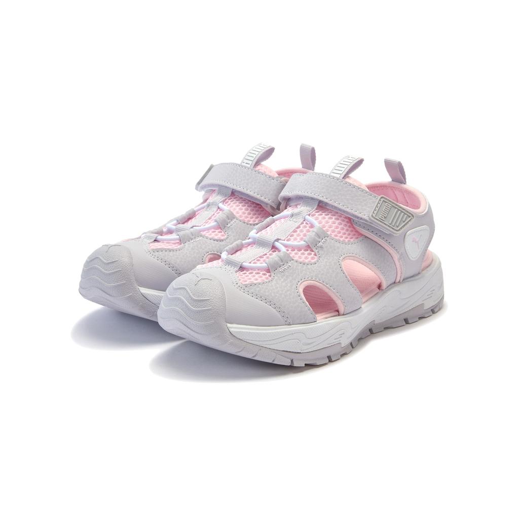 Puma Fun Racer Terra Fabric Comfortable Versatile Breathable Low Top Kids Sandals Kids Sandals Gray Pink 406339-04