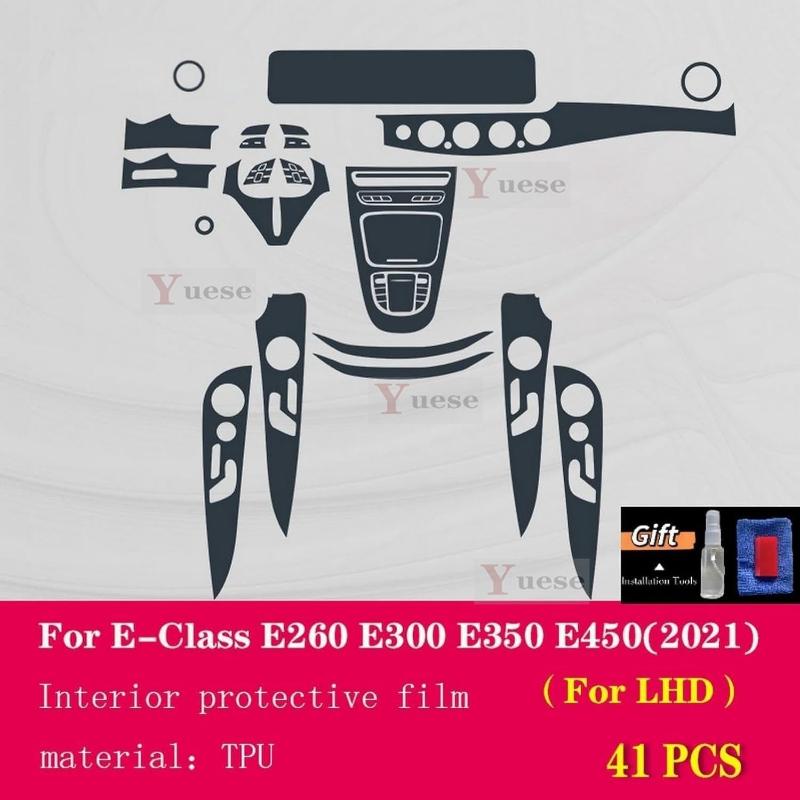 For Mercedes Benz Class-E W213 - Car Interior Center Console Transparent TPU Protective Film Anti-scratch Sticker