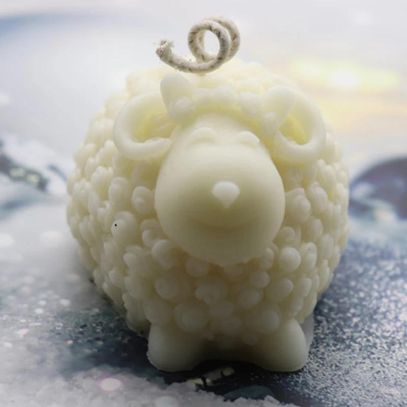 Забавная овечка силиконовый материал ручная работа свеча форма DIY 3D милая овечка форма свечи изготовление принадлежности форма для украшения дома