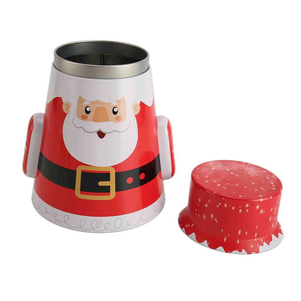 Рождественская жестяная банка для конфет, яркие цвета, не выцветающая, прочный металл, дизайн "неваляшка", рождественская банка для конфет для