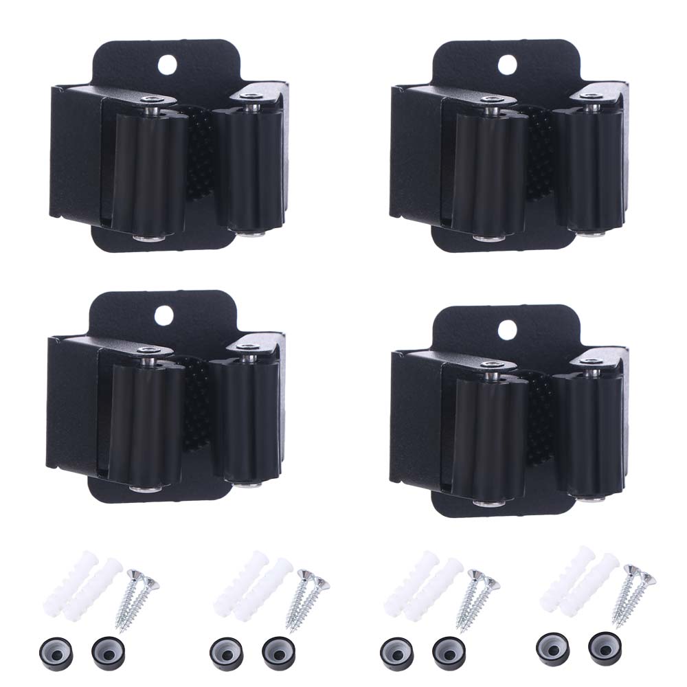 4Pcs Wall Mounted Mop Storage Clips Rack Hanging Brush Broom Hanger Shelf Accessories