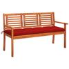 Day and Night - Day and Night 3-seater Garden Bench Solid Eucalyptus Wood and Cushion 150 Cm