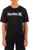 Мужская повседневная стираная однотонная футболка Hurley One and Only Черный Большой Унисекс