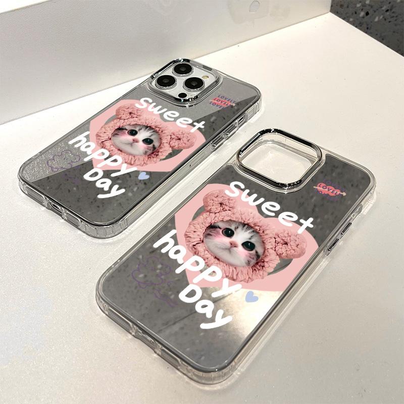 Mobile Phone Cases for iPhone 11 13 XR 15 Pro Max 12 14 Pro Max Case iPhone 16 XS Max Mirror Protective Case Mirror Exquisite Cartoon Waterproof