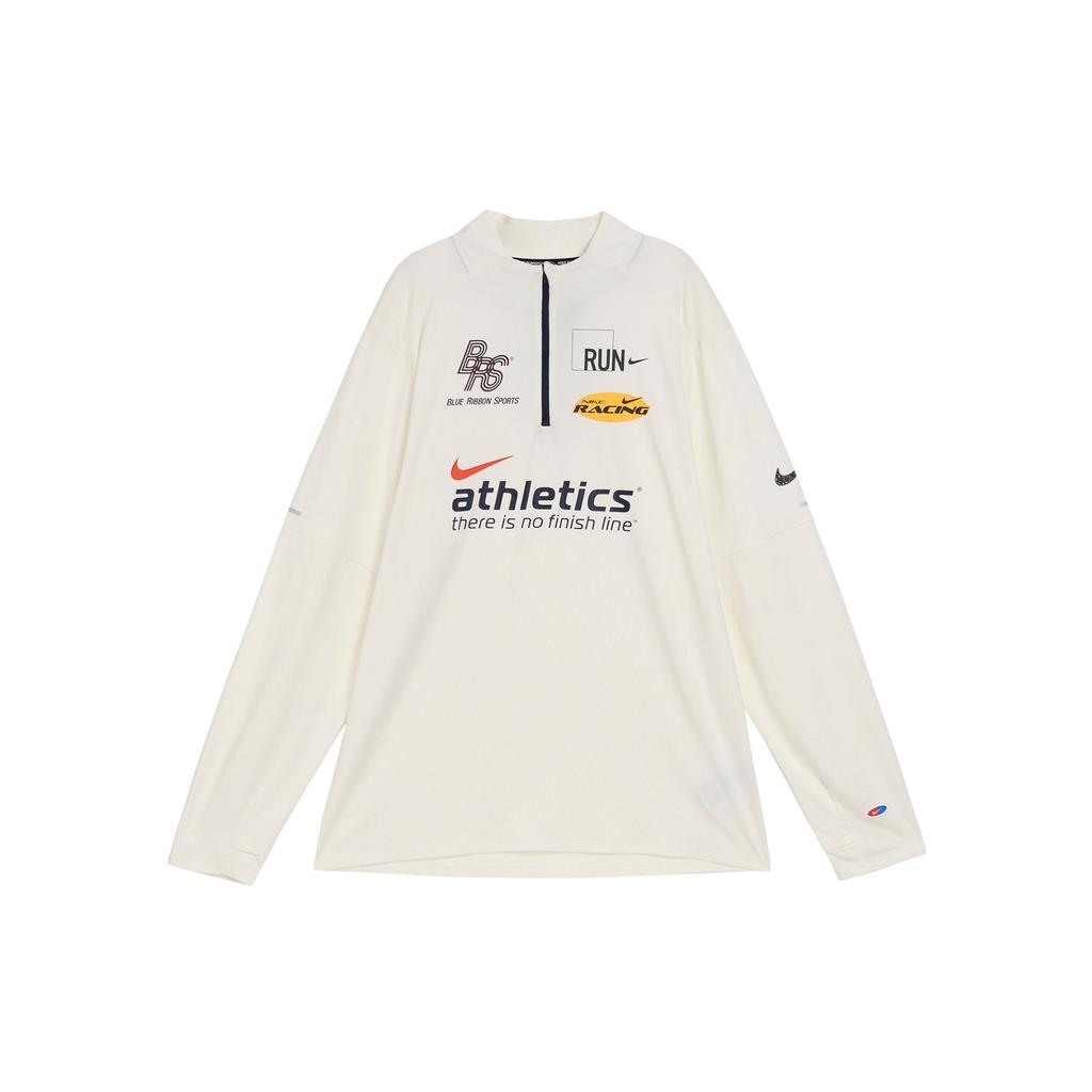 Nike Футболка с логотипом Element Dri-Fit, удобная, повседневная, спортивная, с длинным рукавом, мужская, цвет не совсем белый HF4560-133