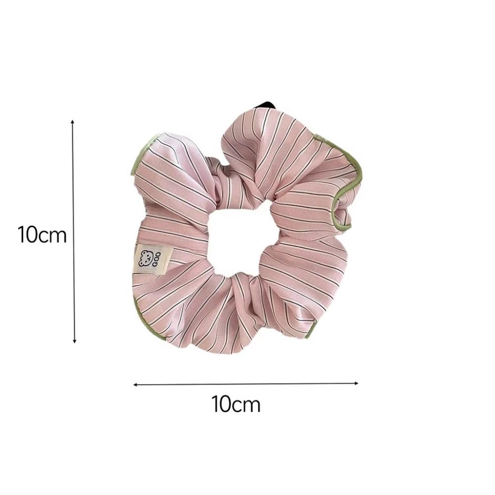 Candy Colors Stripe Hair Scrunchie Cream Striped Elastic Hair Bands  Hair Accessories