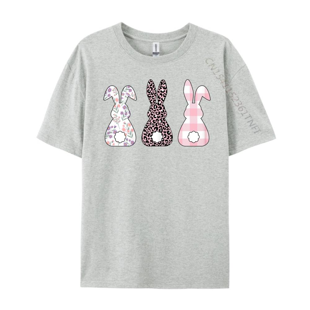 Cute Pink Leopard Plaid Flower Happy Easter Bunny Rabbit Graphic Tees Vintage Streetwear Tops T Shirt