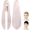 CaseEden Cosplay Wig, Premium, 120cm Long, Smooth White Blonde (Light Blonde), 6086