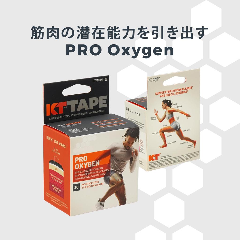 Кинезиологическая лента KT TAPE KTPROX20 PRO Oxygen 20 Titanium 20 шт. Не требуются ножницы Нелегко оторвать Устойчив к поту и воде Прочный клей