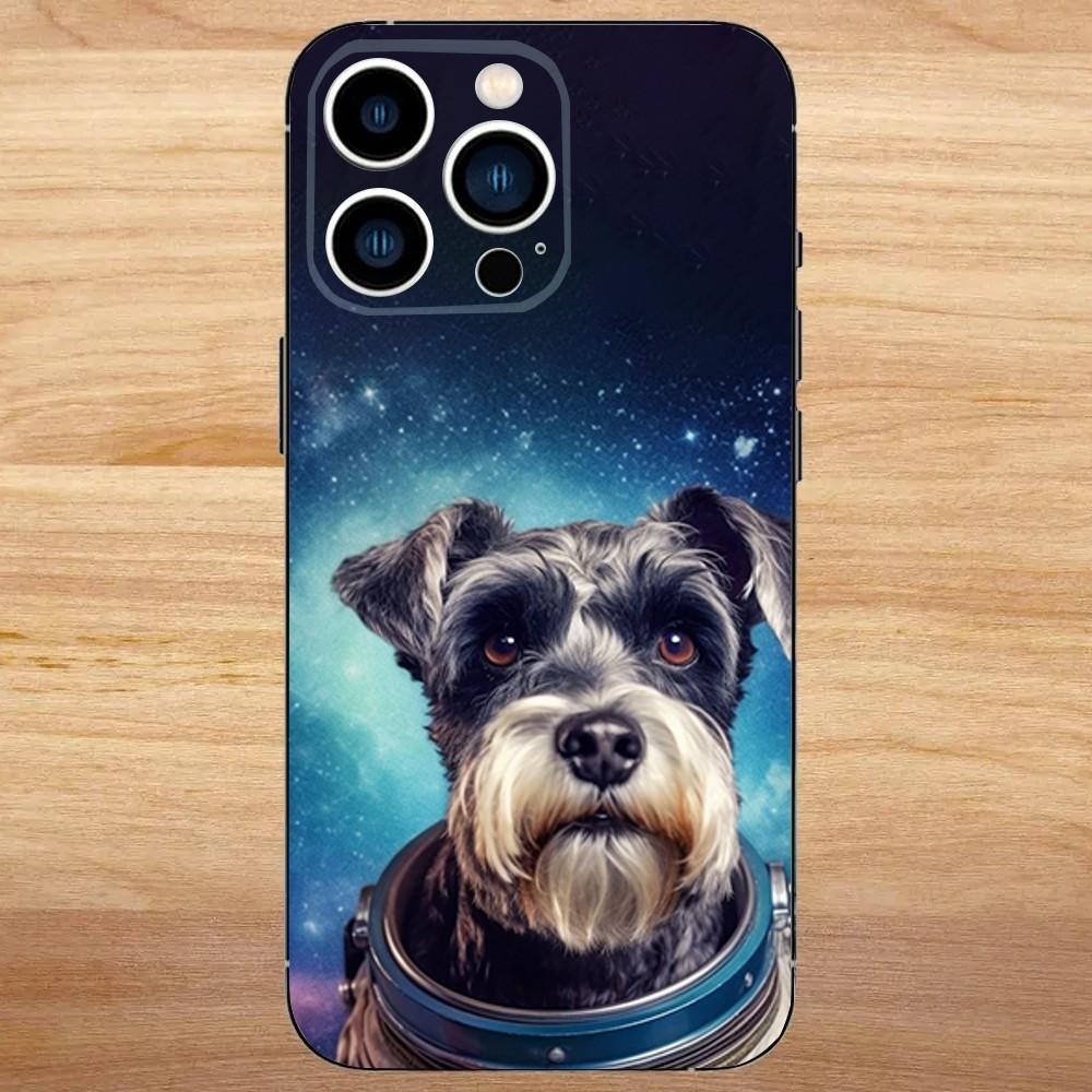 Мультяшный Шнауцер Чехол для Телефона iPhone 16,15,14,13,12,11,Mini,Pro,SE,MAX Белый Матовый Ударопрочный Чехол