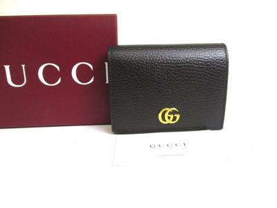 Оригинальный кошелек GG Marmont из черной кожи, бифолд, компактный кошелек #a866  Восстановленный