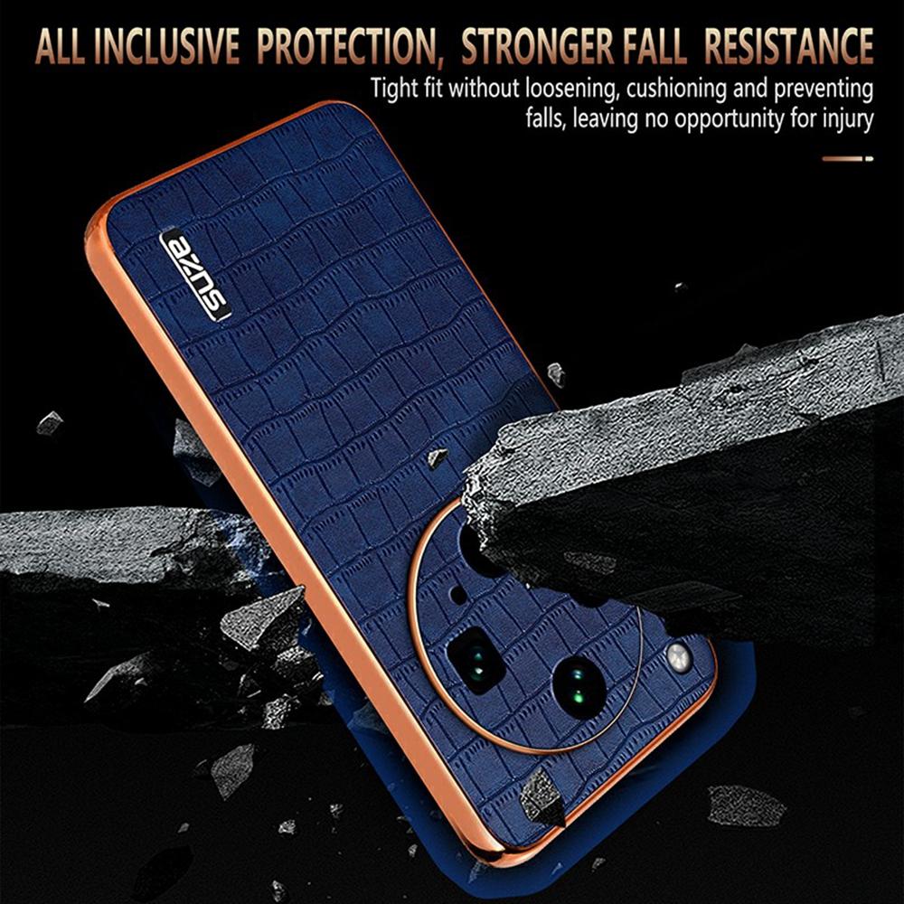 AZNS For Oppo Find X8 Ultra 5G Case Electroplating Crocodile Texture PU + TPU Phone Cover