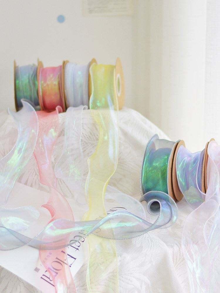 Flowers Gifts Ribbons Bouquets Cake Boxes Mesh Illusion Fish Tail Ribbons and Ribbons 4cm