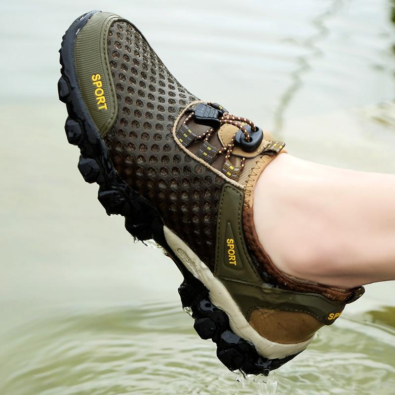 Большие размеры 39-45, летняя мужская сетчатая спортивная обувь, модная альпинистская дышащая легкая нескользящая обувь для путешествий на открытом воздухе, бега, повседневной обуви