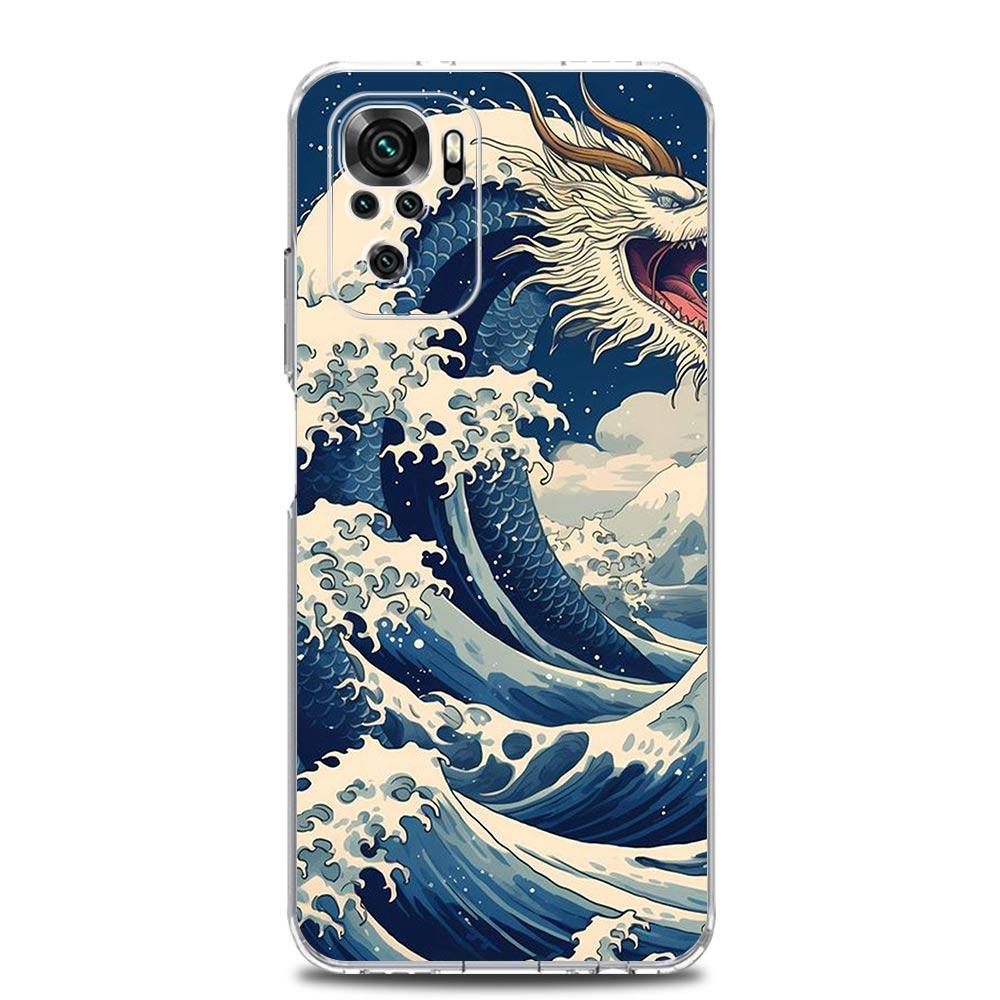Phone Case For Xiaomi Redmi Note 13 12 5G 9S 9 8 10 11 Pro Plus 4G 9T 13C 12C10C 9C 9A 7 Cover Japan The Great Wave Of Kanagawa