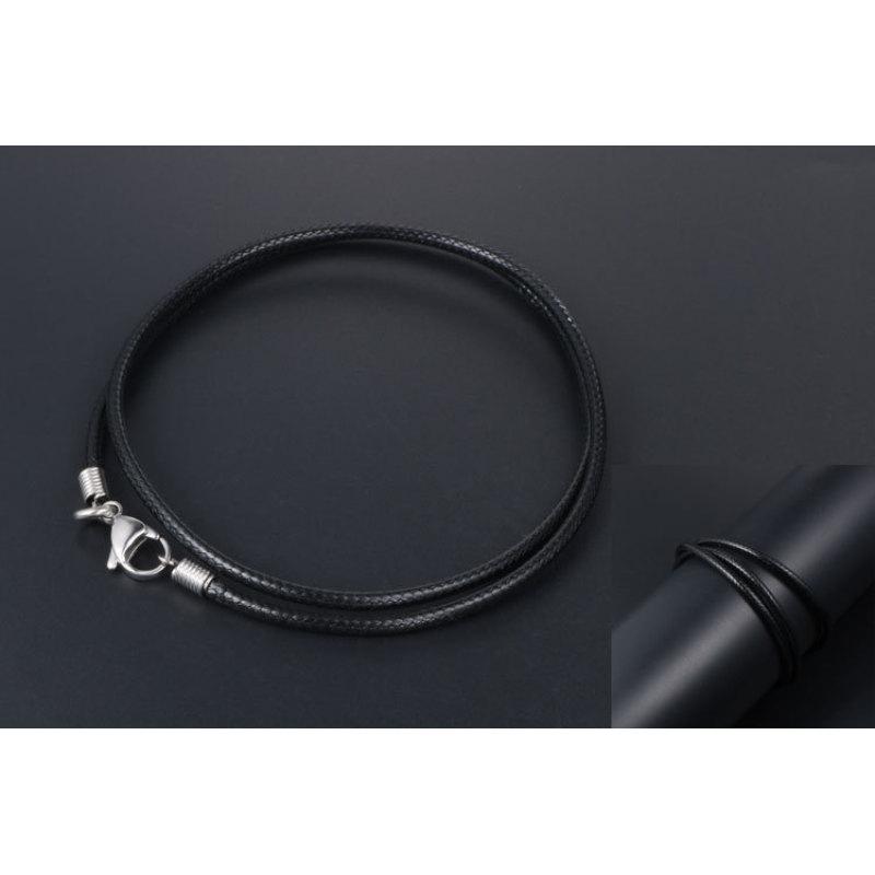 Простое черное плетеное льняное ожерелье из восковой веревки, мужское ожерелье, цепочка в корейском стиле