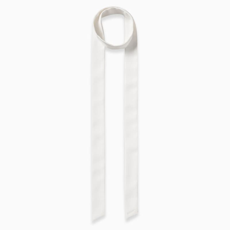 LAMARO Swan Silky Tie-scarf (White)