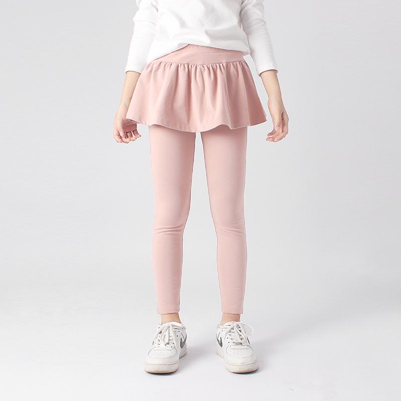 Весенние леггинсы в корейском стиле, однотонные юбки и брюки для девочек