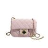 Pink Small Square Bag Women's Square Fat Bag One Shoulder Diagonal Straddle Bag