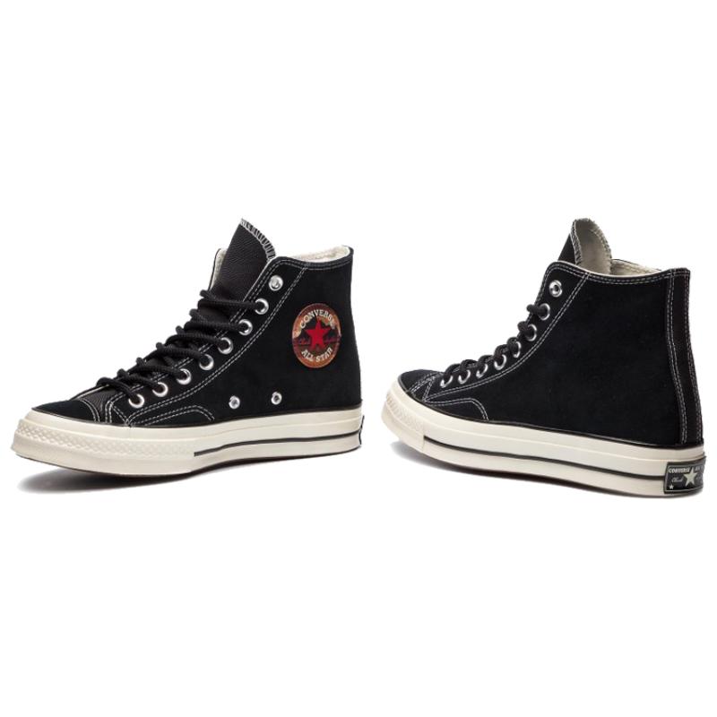 Converse 1970-е Замшевые Легкие Нескользящие Амортизирующие Высокие Кроссовки Унисекс Черные