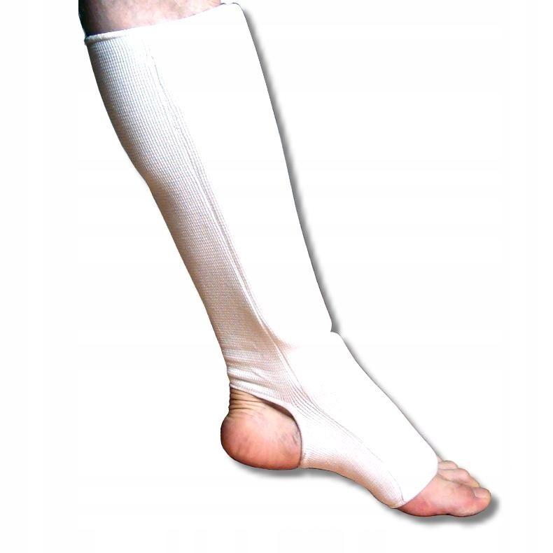 Elastic Shin and Foot Protectors White Karate