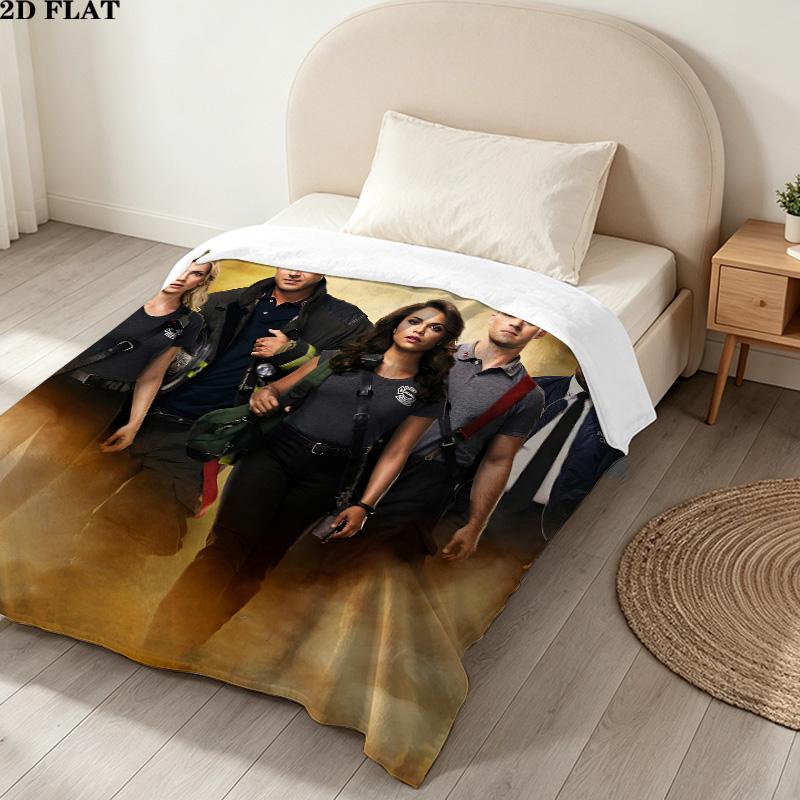 1PC Chicago Fire Patterned Flannel Blanket Suitable For All Seasons For Home Decor Warmth And Comfort Gifts Holiday Present