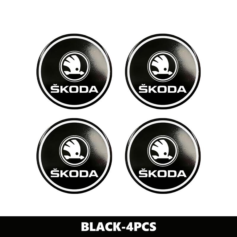 PBMN1 For Skoda 4PCS 56mm Car Wheel Tire Hub Center Sticker Badge Accessories Octavia A5 A7 RS Fabia Superb Rapid Karoq