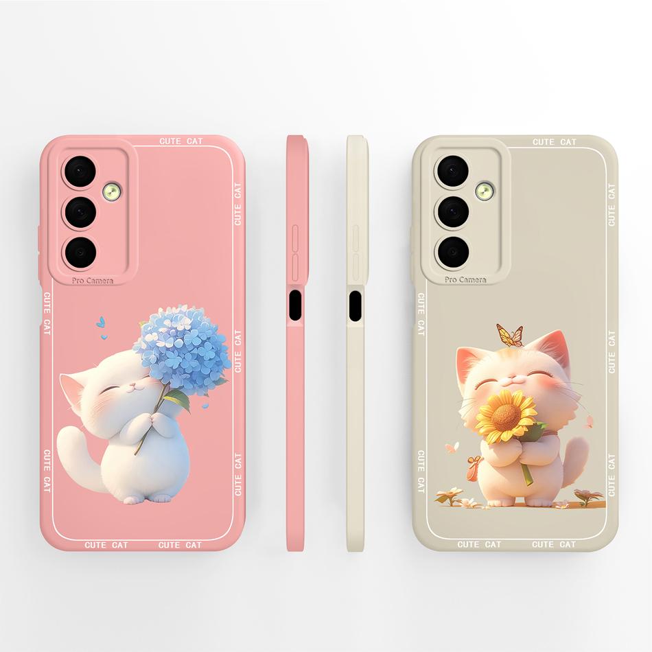 For Samsung Galaxy M54 F54 5G Phone Cover Creative Design Camera Coverage Case For Galaxy M 54 F 54 Soft Liquid Silicone Bumper
