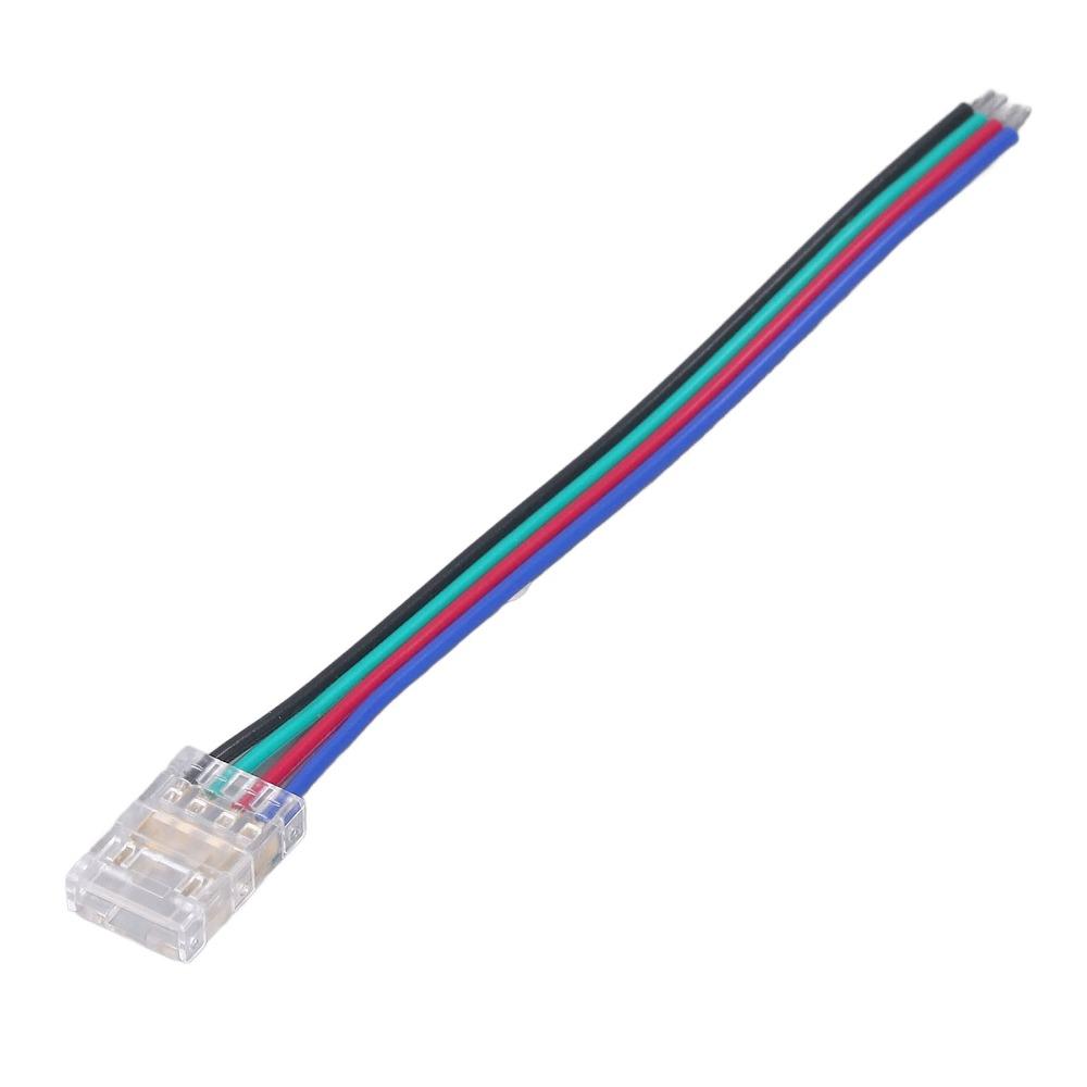10pcs 4PIN LED Strip Connectors 10mm Wire to Strip Connectors RGB Light Connectors For Home Party