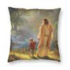 Luxury Jesus Holy Family Throw Pillow Case Decoration  Square Mary And Joseph Cushion Cover  Pillowcover for Sofa