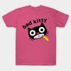 Мужская черная футболка с принтом Bad Kitty, печать на трансферной бумаге без вырезания, хлопковая футболка