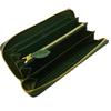 Santa Maria Genuine Leather Men's and Women's Long Wallet with Zipper, Green