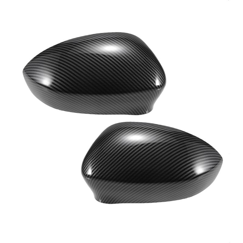 For Fiat 500 2007- Carbon/Glossy Black Side Mirror Cover Cap Door Wing Rearview Mirrors Accessories