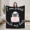 Funny I am Pibble Dog Puppy  Warm Soft Blanket  Child Plush Throw Blanket Pattern Couch Chair Flannel Bedspread Sofa Bed Cover