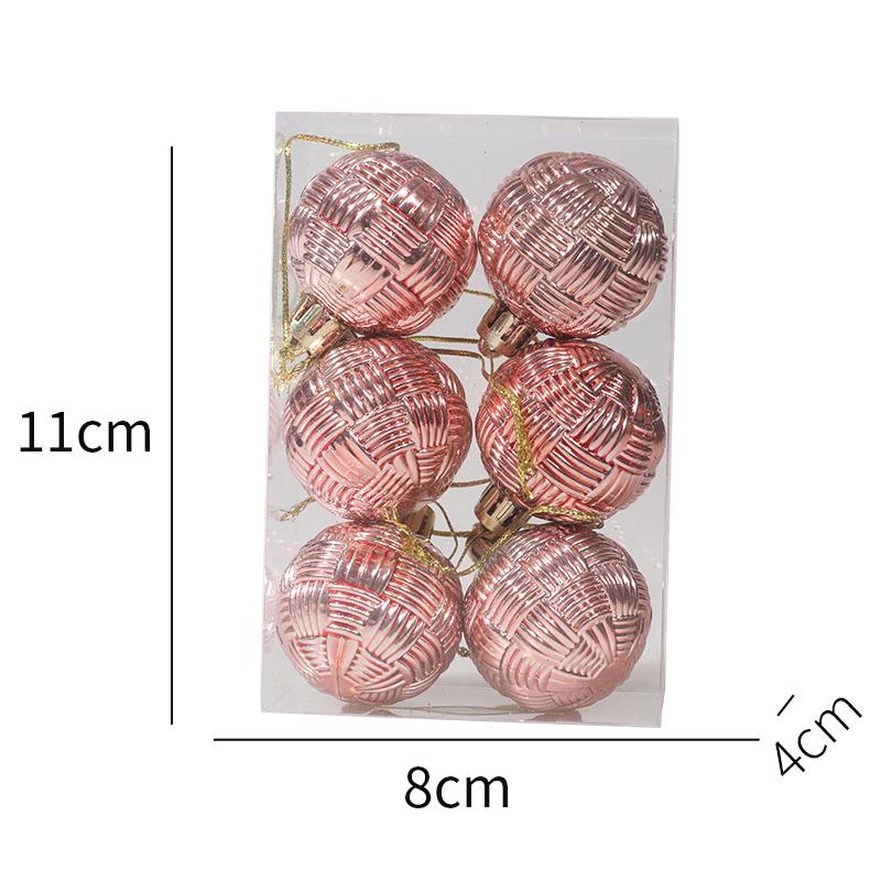 6PCS Christmas Hanging Ball Ornaments Shatterproof Xmas Tree Ornaments Kit Christmas Decorations Balls for Holiday Wedding Party Decor