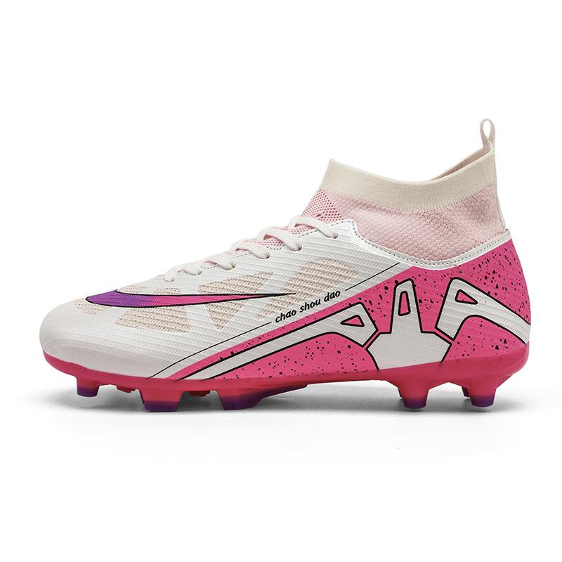 Взрослые высокие футбольные бутсы с шипами для искусственного газона, спортивная тренировочная обувь для мальчиков и девочек