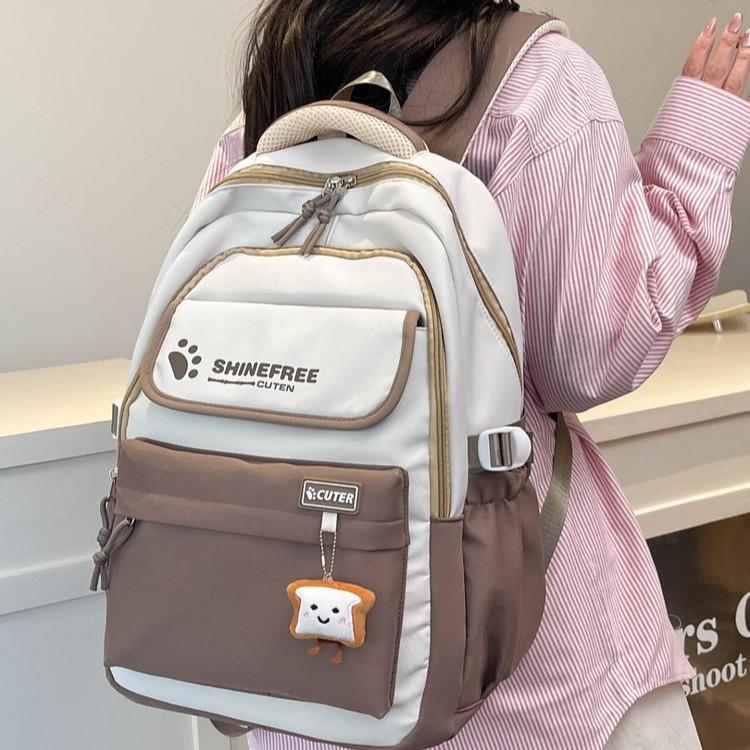 Schoolbag new large capacity ins Internet celebrity lightweight and simple versatile schoolbag college student junior high school student backpack