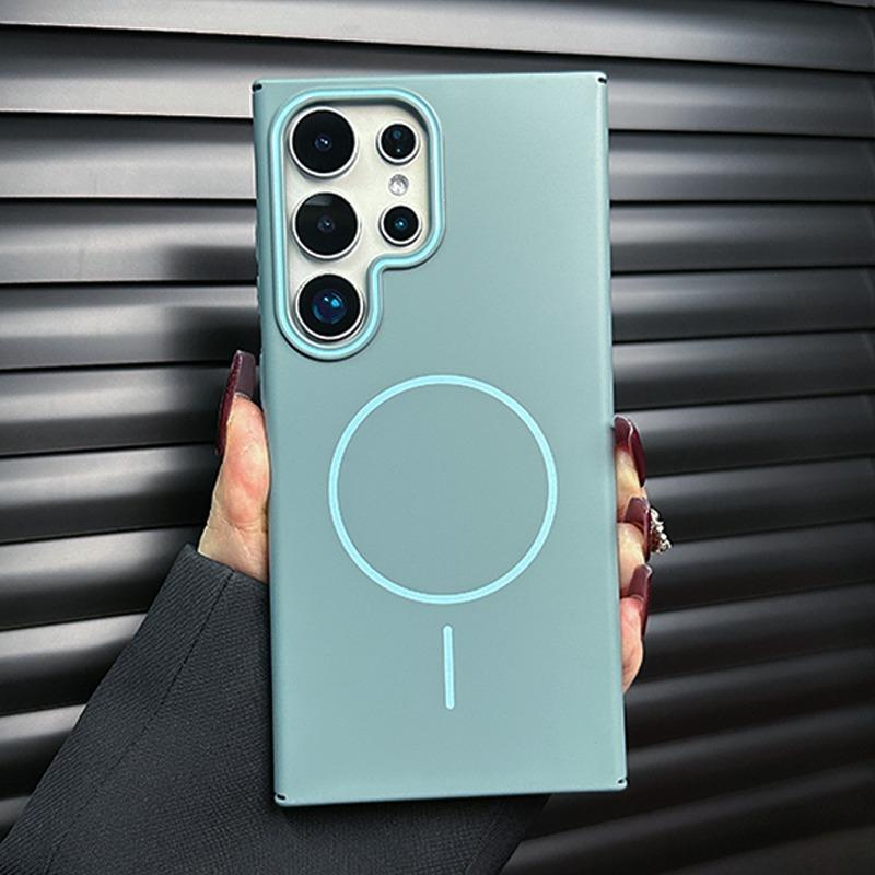 Luxury Slim Matte for Magnetic Case for Samsung Galaxy S25 S15 S24 S23 Ultra S22 Plus Solid Color Shockproof PC Phone Cover