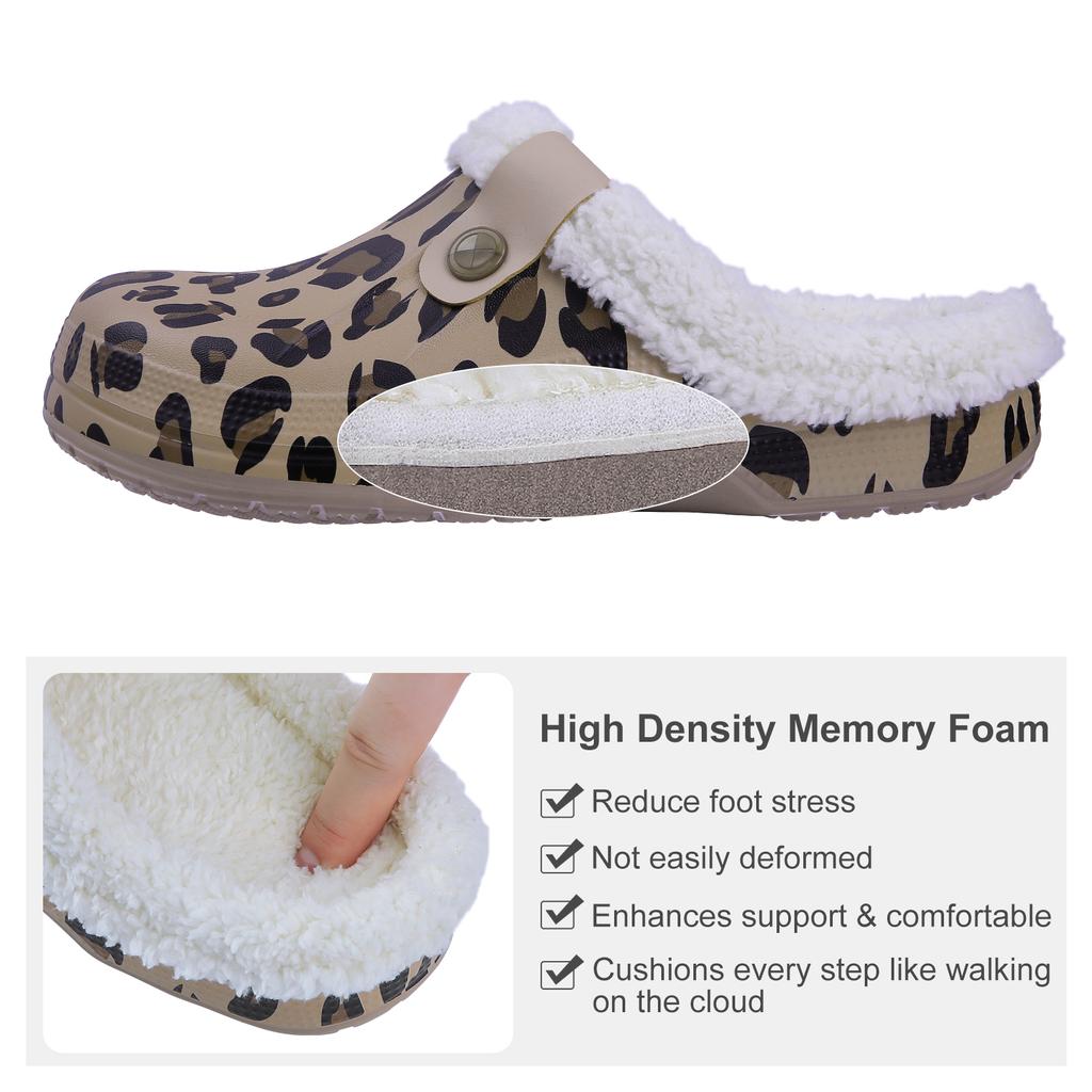 Fashion Comwarm Indoor Women Warm Slippers Garden Shoes Soft Waterproof EVA Plush Slippers Female Clogs Couples Home Bedroom Fuzzy Shoes